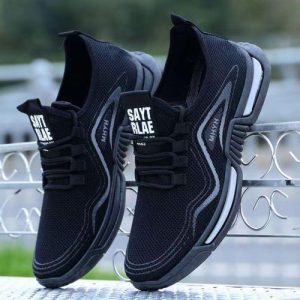 Chaussures Sportives Légères Décontractées Pour Homme Respirables En Maille Confortables Sneakers - Noir et Blanc