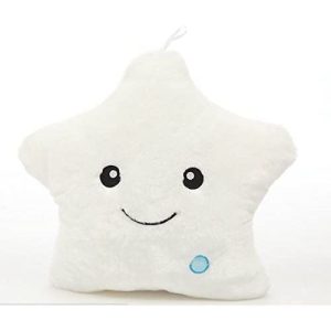 Oreiller en peluche en forme d'étoile scintillante LED Veilleuse